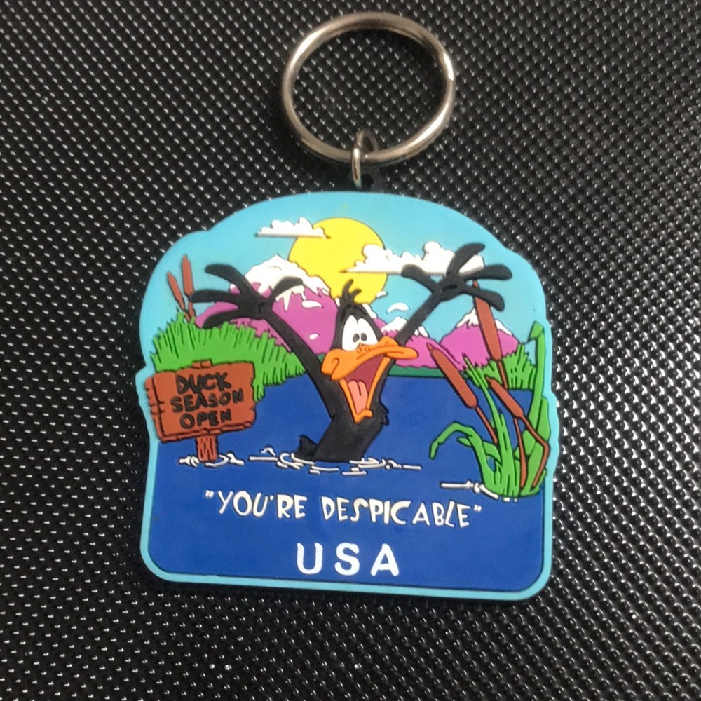 Vintage Daffy Duck “You’re Despicable “ duck season keychain